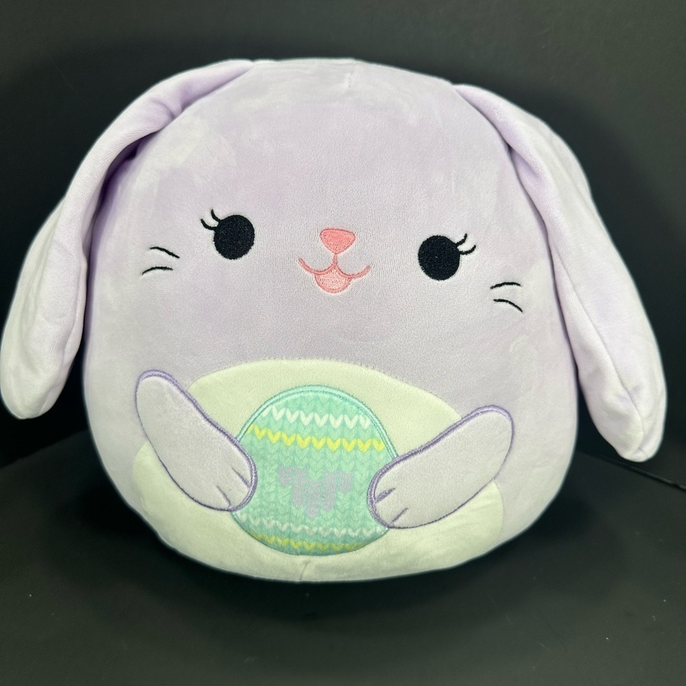 Squishmallow Lavender Bunny Plush size 10” pre owned Exellent condition